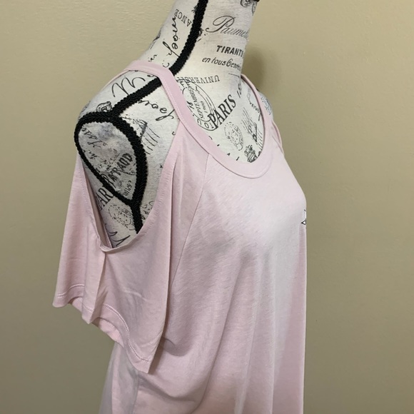 Material Girl Active Pink Cold Shoulder Short Sleeve Shirt Size XL - Picture 6 of 11